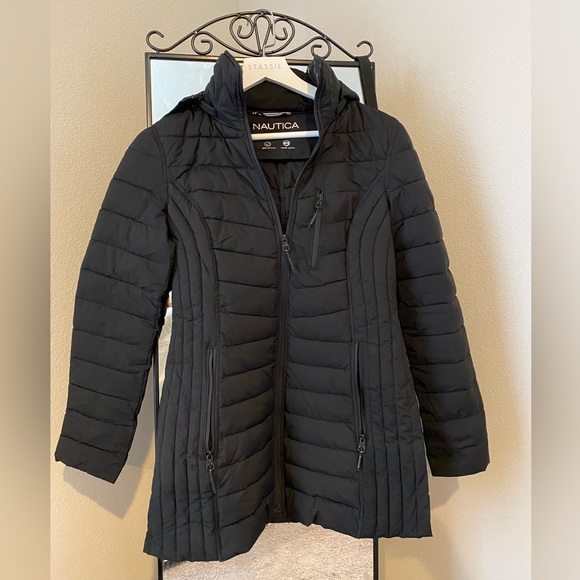Nautica Jackets & Coats Long Black Nautica Puffer Jacket With